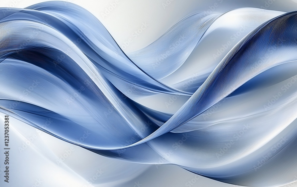 Obraz premium Abstract blue waves flowing smoothly.