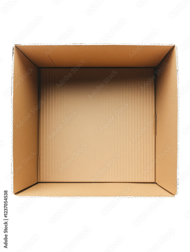 Fototapeta premium Open cardboard box, white isolate background