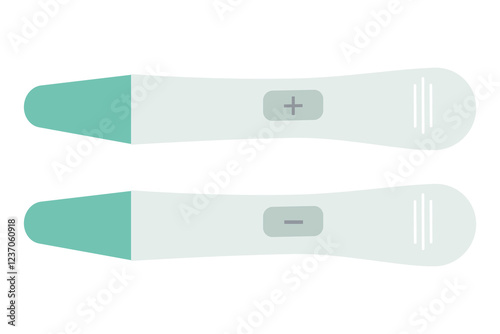 Pregnancy test. Flat style design element set. Suitable for clip art, stickers, flat design illustration, etc