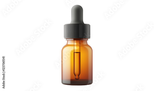 Amber glass dropper bottle, liquid medicine, healthcare, studio shot, product packaging