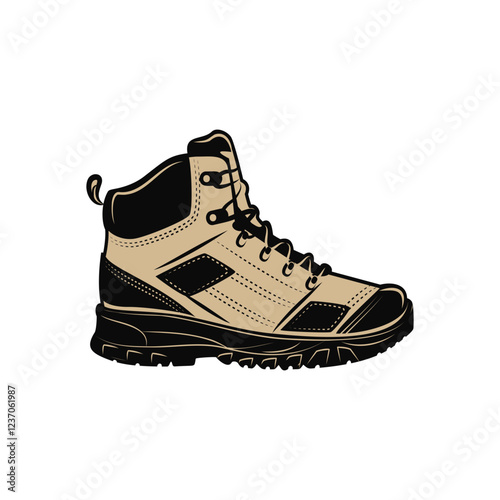 An editable vector design of hiking boot, premium icon of hiking shoe