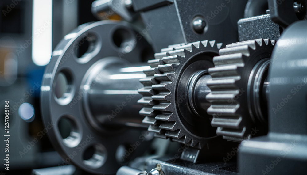 Close-up of precision gears in machinery, intricate engineering detail Close-up of precision gears in machinery, intricate engineering detail