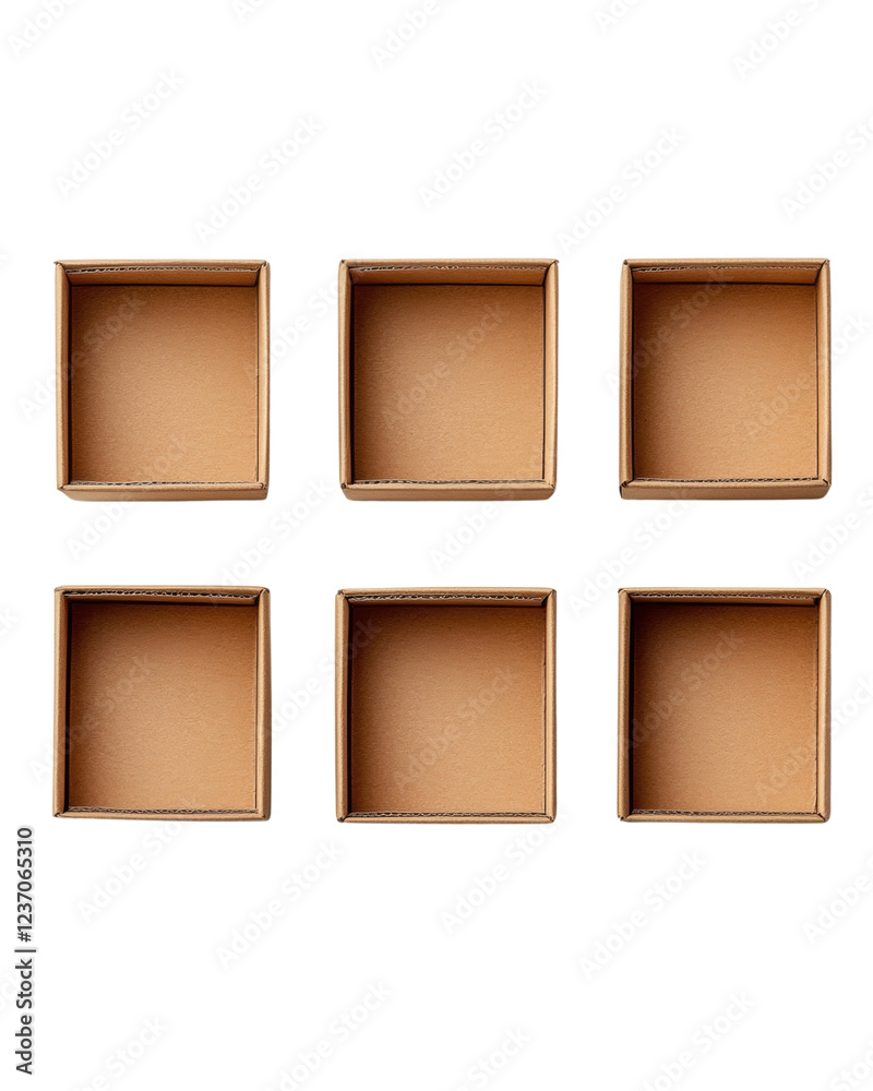 Fototapeta premium Empty cardboard boxes, white isolate background
