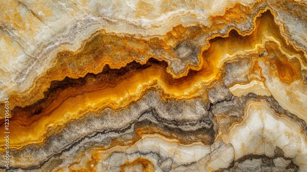 Obraz premium Stunning Textured Geological Surface with Rich Orange and Yellow Stripes