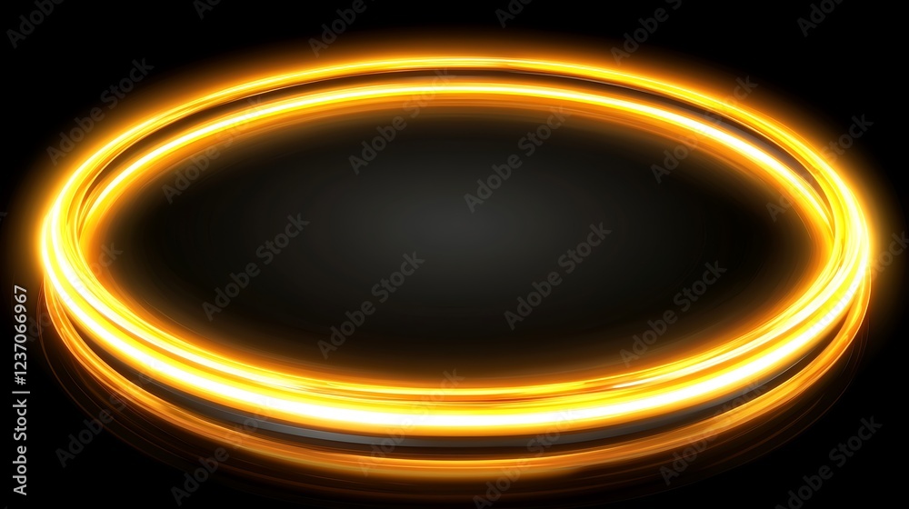 Glowing Golden Rings Abstract Design Glowing Golden Rings Abstract Design