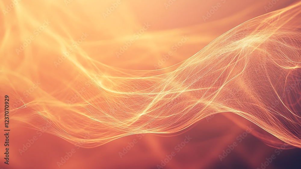 Fototapeta premium Abstract Orange Wave Network Design