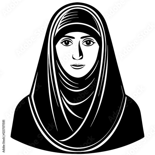 Muslim woman niqab flat avatar