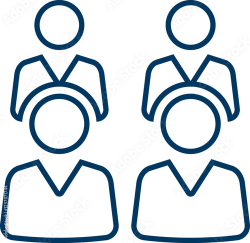 People group icon set. Team of worker. User profile symbol. Group of people or group of users. Persons symbol. Population icon. Increase social development, global demography. Vector illustration.