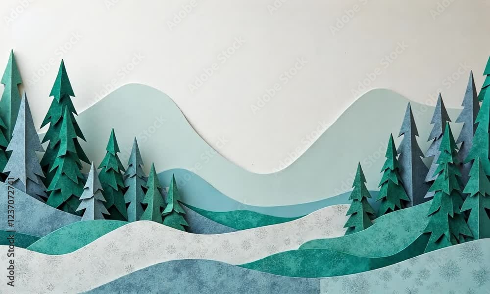 La foret d'un livre en papier découpé se transforme 