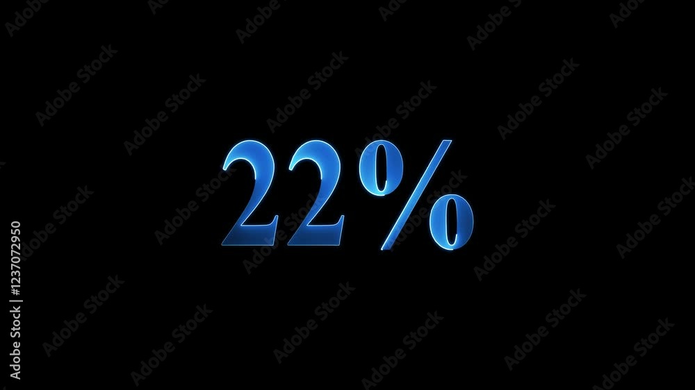 Glowing neon number 22% discount big offer sale business animation. 22% percent off neon sign banner , Glowing neon number 22% discount big offer sale business animation. 22% percent off neon sign banner ,