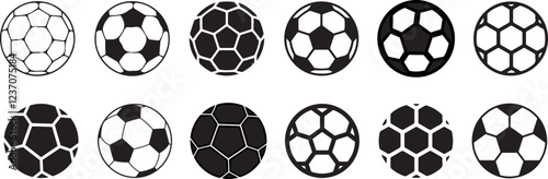 football ball icon set, vector ball icons