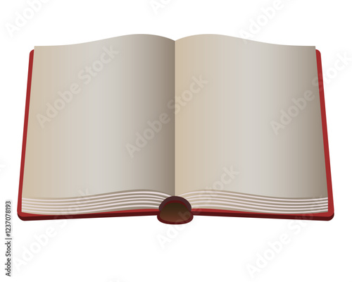 The open book lies. Book or diary with copy space. Open book - vector template for your text or images. Open sketchbook - background with space for your content