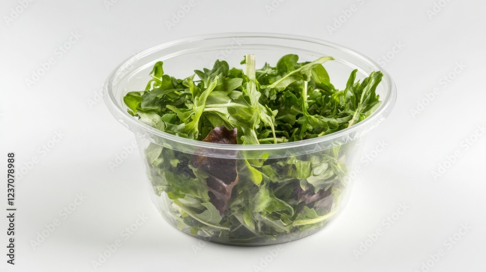 Fresh Mixed Greens Salad in a Clear Bowl Fresh Mixed Greens Salad in a Clear Bowl