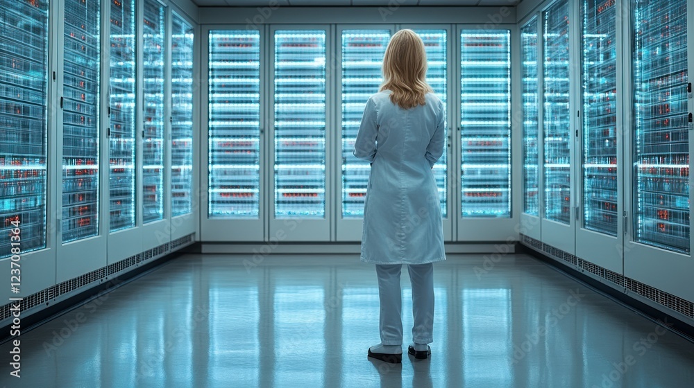 Woman in Data Center: Exploring the Digital Realm