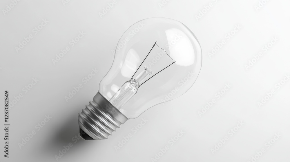 Close-up of a Clear Light Bulb: A Symbol of Ideas and Innovation Close-up of a Clear Light Bulb: A Symbol of Ideas and Innovation