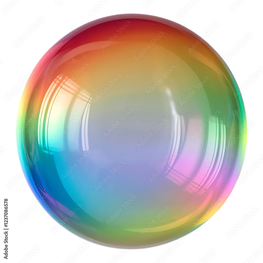 Obraz premium Iridescent Soap Bubble with Rainbow Reflections