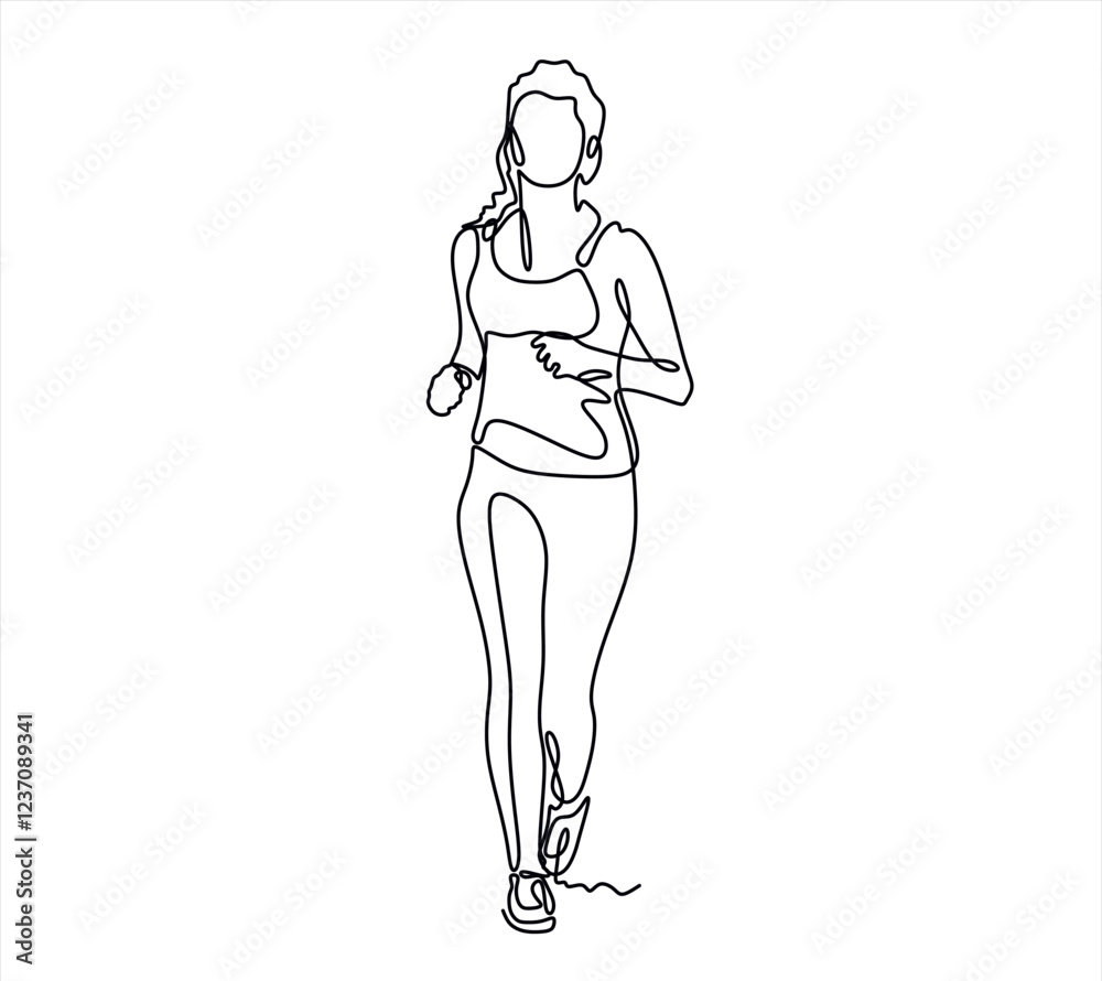 Woman Runner One Line Drawing. Running Abstract Minimal Drawing. Continuous One Line Woman Run Sport Illustration. Modern Trendy Contour Drawing Woman Runner One Line Drawing. Running Abstract Minimal Drawing. Continuous One Line Woman Run Sport Illustration. Modern Trendy Contour Drawing