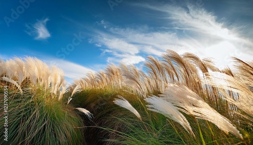 lovely japanese silver grass plants silver grass history blue sky miscanthus floridulus
