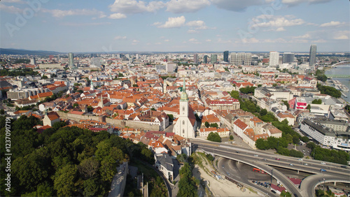 Photography Aerial - Bratislava cityscape featuring St