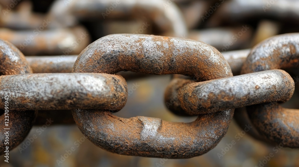 Rusted Metal Chain Close Up Detailed View Rusted Metal Chain Close Up Detailed View