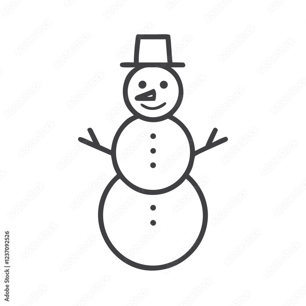 Snowman icon for winter and holiday-themed content, blogs, cards, and festive designs Snowman icon for winter and holiday-themed content, blogs, cards, and festive designs