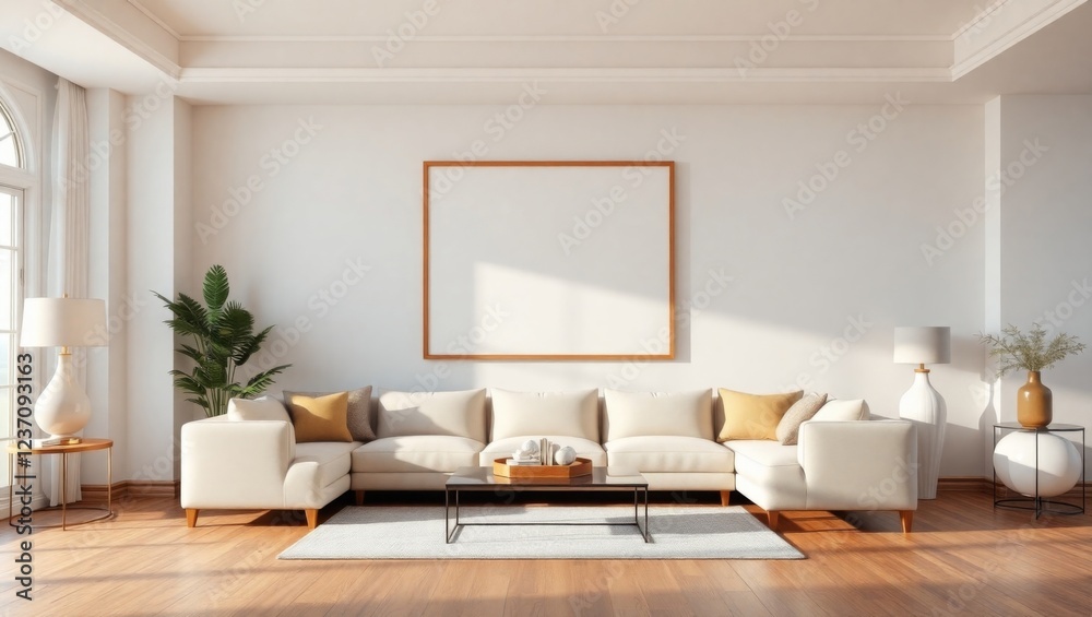 Fototapeta premium Modern Interior Frame Mockup for Posters and Art Prints