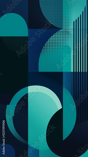 Obraz na płótnie Vertical design of geometric shapes with lines and dots w salonie