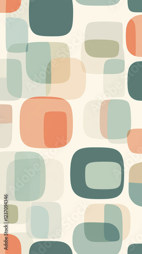 Obraz na płótnie Transparent rounded shapes with copy space vertical w salonie