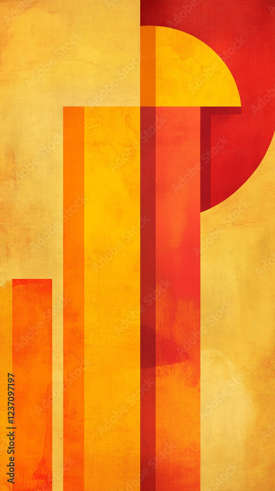 Abstract illustration in orange and yellow with text space