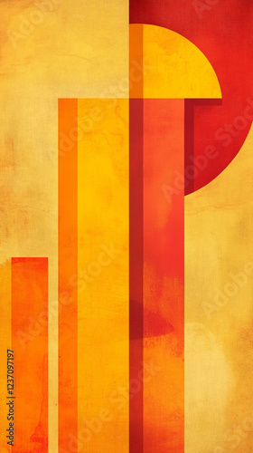 Obraz na płótnie Abstract illustration in orange and yellow with text space w salonie