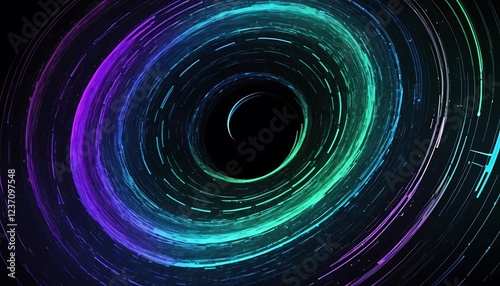 Neon Swirl: Abstract Cosmic Vortex of Light and Color