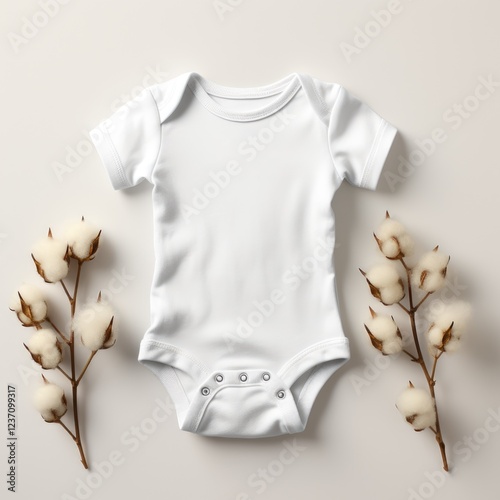 Small Baby Jumpsuit Surrounded by Soft Cotton – Newborn Clothing and Baby Care photo