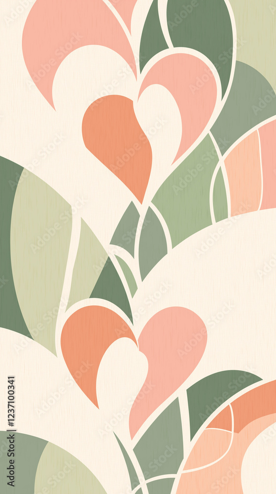 Heart and plant shapes with copy space vertical