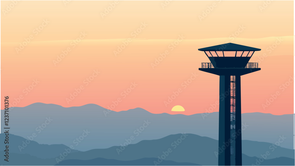 Clingmans Dome Lookout at Sunset.eps Clingmans Dome Lookout at Sunset.eps