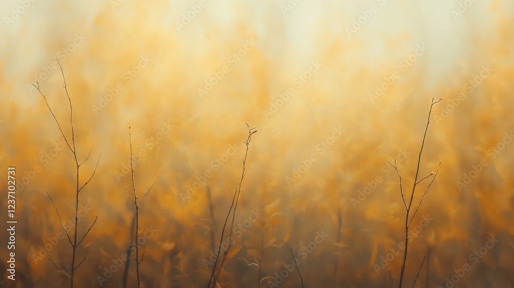 Obraz premium Golden Hour Grassland Dreamy Atmospheric Field