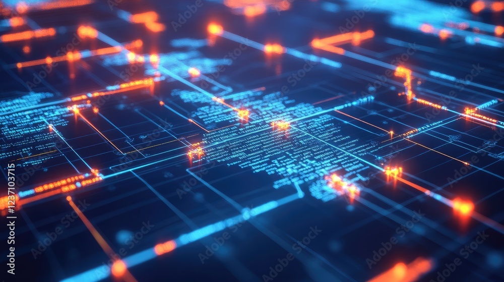 Abstract Digital Data Network Visualization Abstract Digital Data Network Visualization