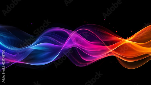 Abstract digital wave. Iridescent Glow. Illustration