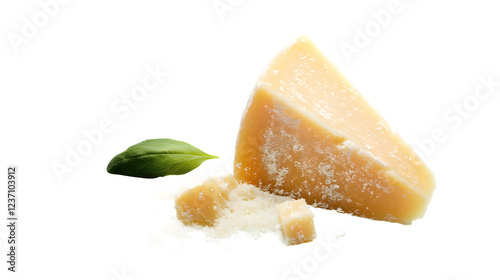 Parmesan cheese isolated on white background