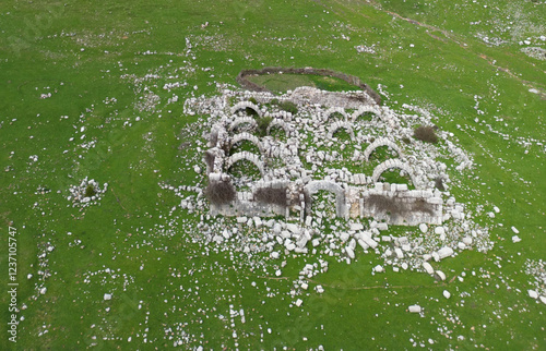 Eynif Tol Khan Caravanserai, located in Ibradi, Antalya, Turkey, was built in the 13th century. It is in a dilapidated state. photo