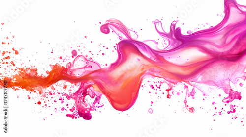 Wallpaper Mural On white background, an abstract bright pink stain splashed with watercolor. Watercolor Harmony. Illustration Torontodigital.ca