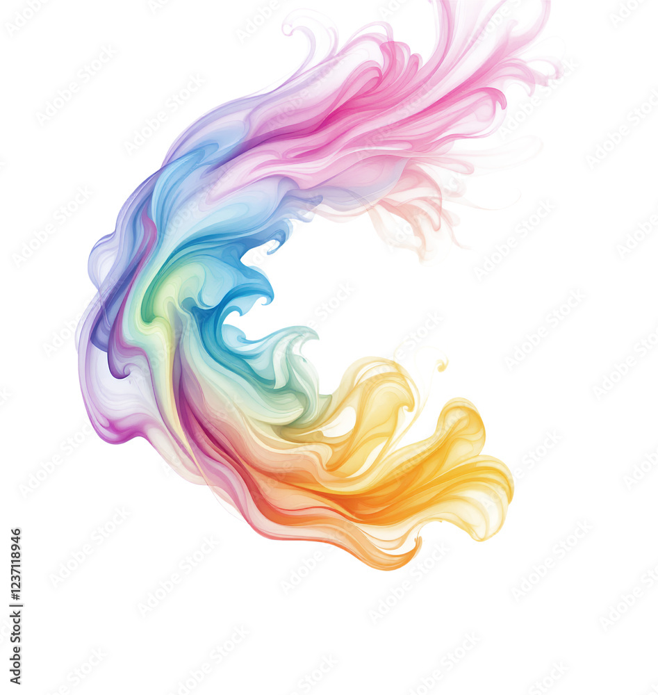 Abstract Colorful Swirling Smoke and Gradient Background, Isolated on Transparent and White Background Abstract Colorful Swirling Smoke and Gradient Background, Isolated on Transparent and White Background