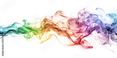 colorful smoke on white background