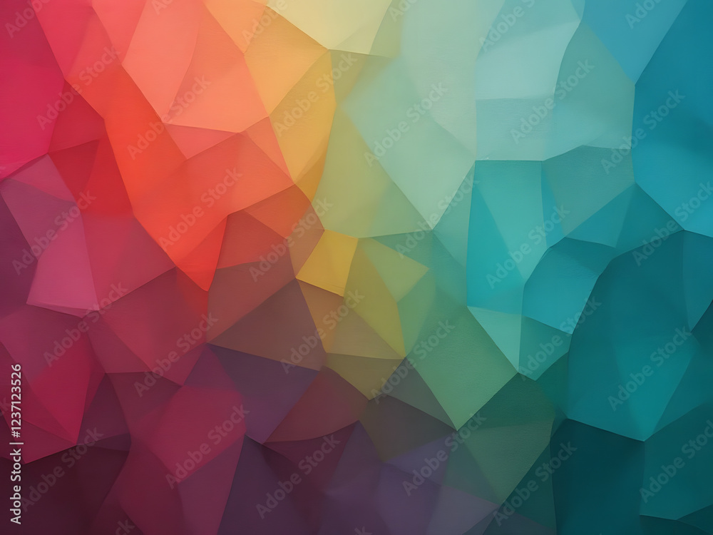 Obraz premium Abstract Vibrant Geometric Polygonal Colorful Modern Artistic Digital Design