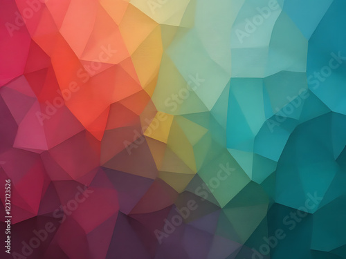 Abstract Vibrant Geometric Polygonal Colorful Modern Artistic Digital Design