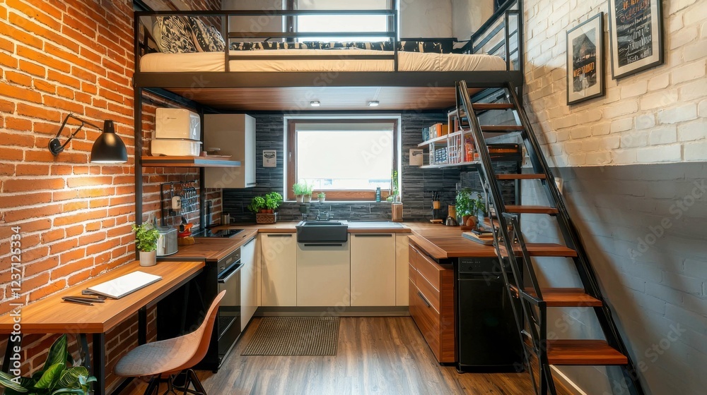 custom made wallpaper toronto digitalCozy modern studio apartment with lofted bed and stylish decor