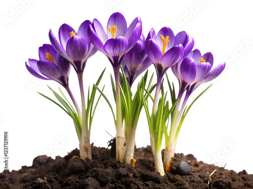 crocus flowers isolated on white