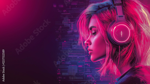 A neon banner with a girl on it.