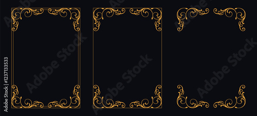 New Set of Resizable Decorative Frames, New Calligraphic frames, New floral rectangular frame, New Borders corners ornate frames for certificate floral classic vector designs collection