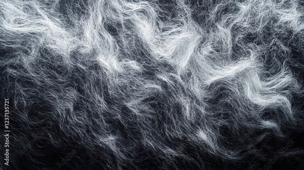 Obraz premium Close-up of Abstract Texture with White and Black Hair-like Patterns