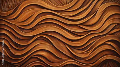 Wavy, carved lines create a dynamic, three-dimensional, textured, flowing, sculptural design. Sculptural Depth. Illustration photo